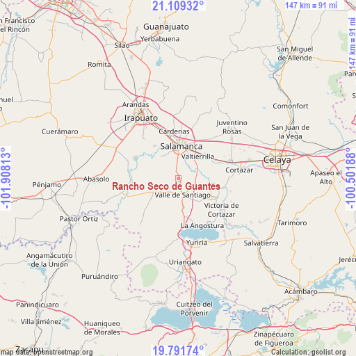 Rancho Seco de Guantes on map