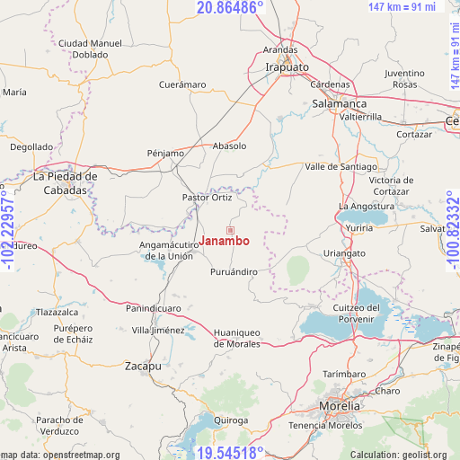 Janambo on map