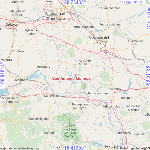 San Antonio Molinos on map