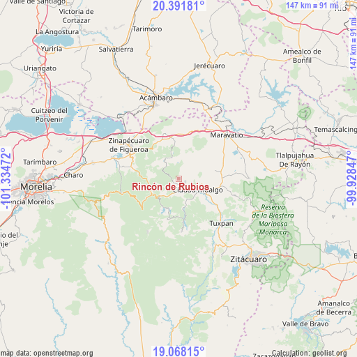 Rincón de Rubios on map