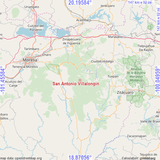 San Antonio Villalongín on map