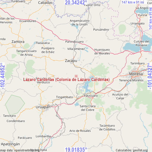 Lázaro Cárdenas (Colonia de Lázaro Cárdenas) on map