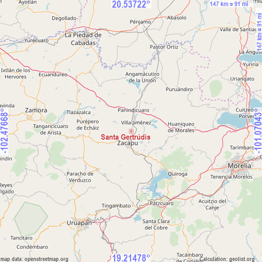 Santa Gertrúdis on map