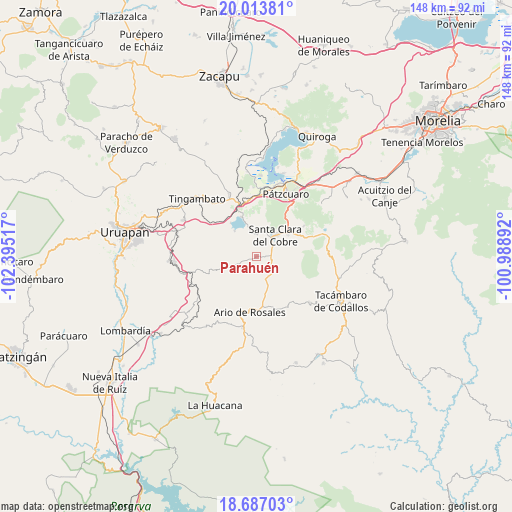 Parahuén on map