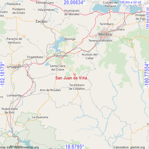 San Juan de Viña on map