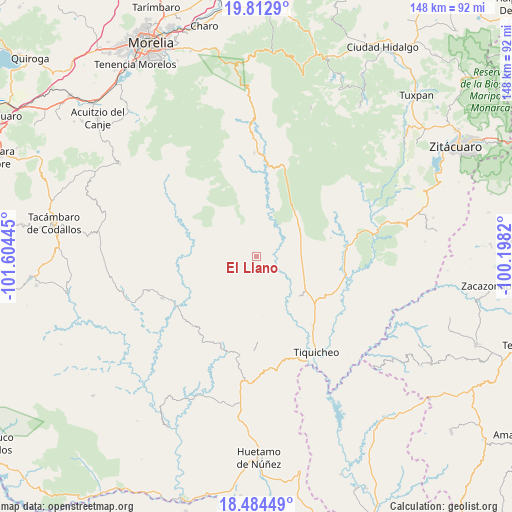 El Llano on map