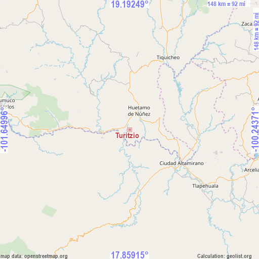 Turitzio on map