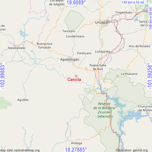 Cancita on map