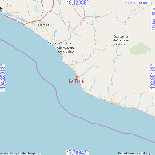 La Ticla on map