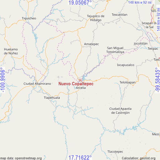 Nuevo Copaltepec on map