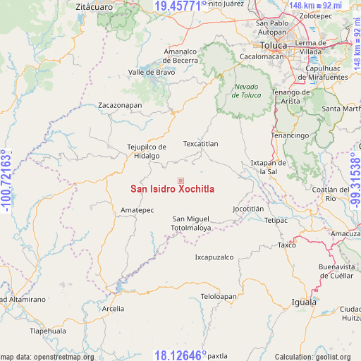 San Isidro Xochitla on map
