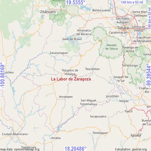 La Labor de Zaragoza on map