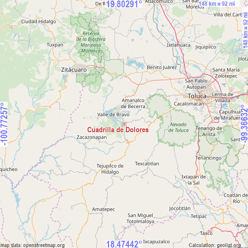 Cuadrilla de Dolores on map