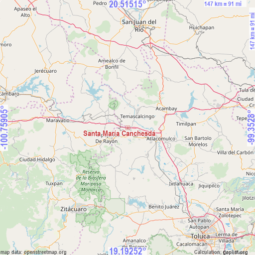 Santa María Canchesdá on map