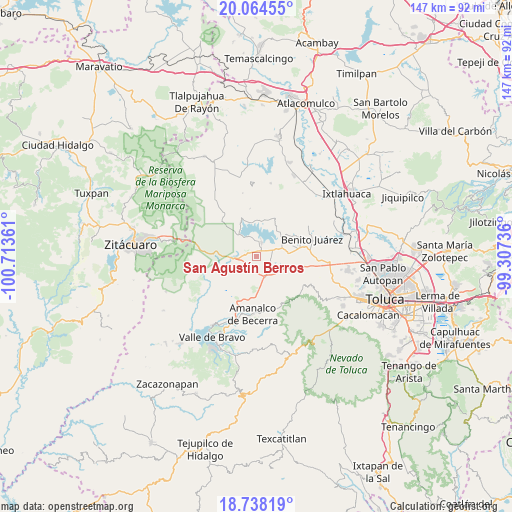 San Agustín Berros on map