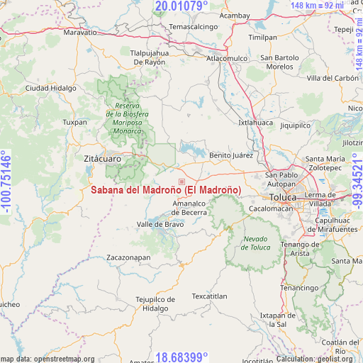 Sabana del Madroño (El Madroño) on map