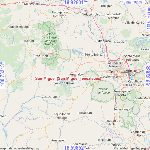 San Miguel (San Miguel Tenextepec) on map