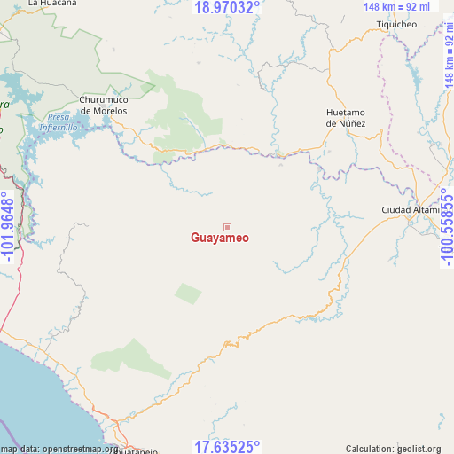 Guayameo on map