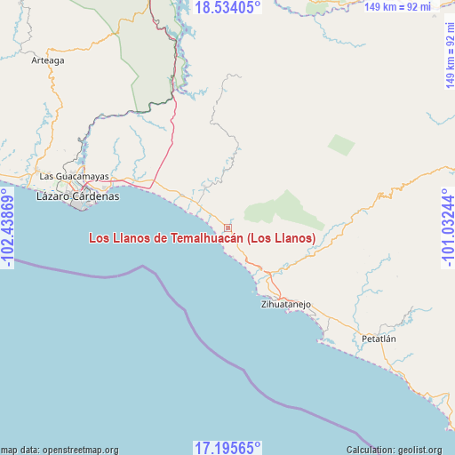 Los Llanos de Temalhuacán (Los Llanos) on map