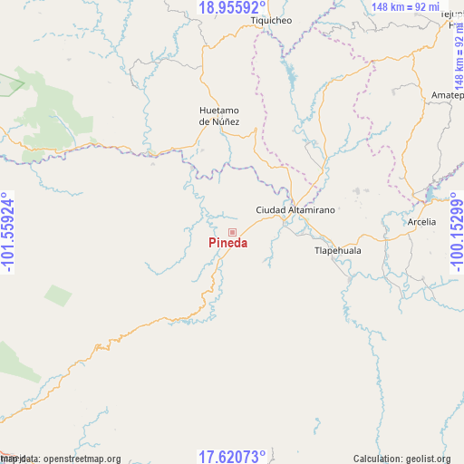 Pineda on map