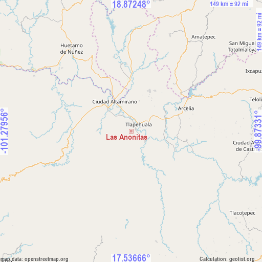 Las Anonitas on map