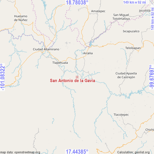 San Antonio de la Gavia on map