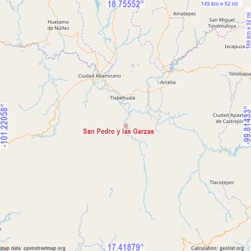 San Pedro y las Garzas on map