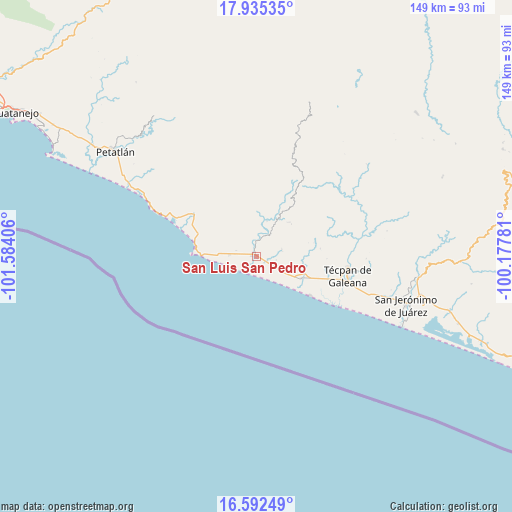 San Luis San Pedro on map