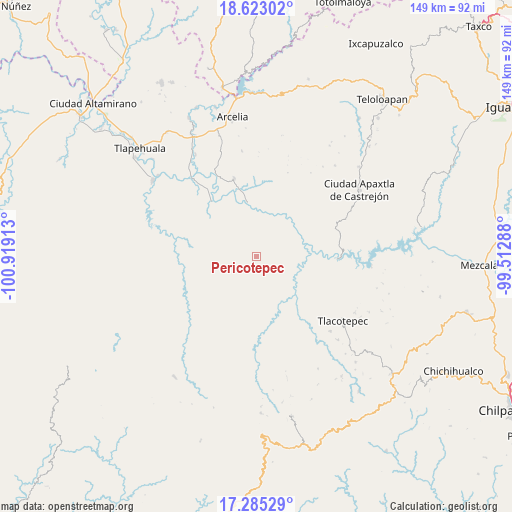 Pericotepec on map