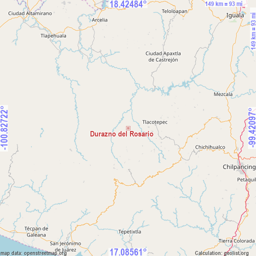 Durazno del Rosario on map