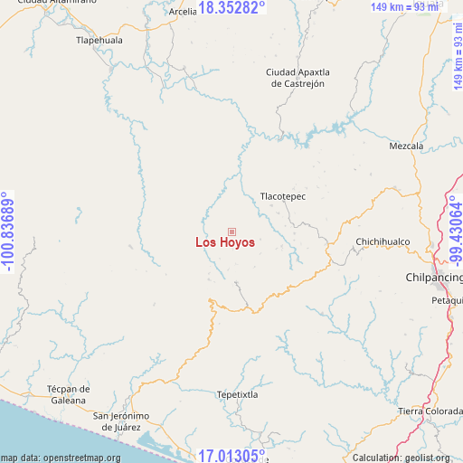 Los Hoyos on map