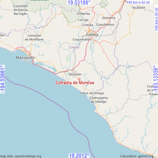 Cofradía de Morelos on map