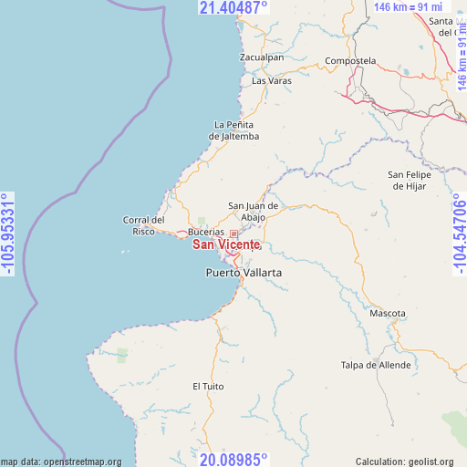 San Vicente on map