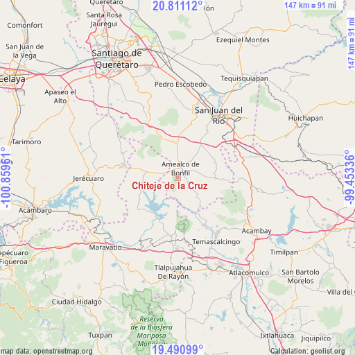 Chiteje de la Cruz on map