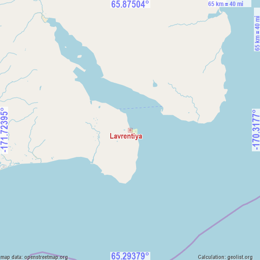 Lavrentiya on map