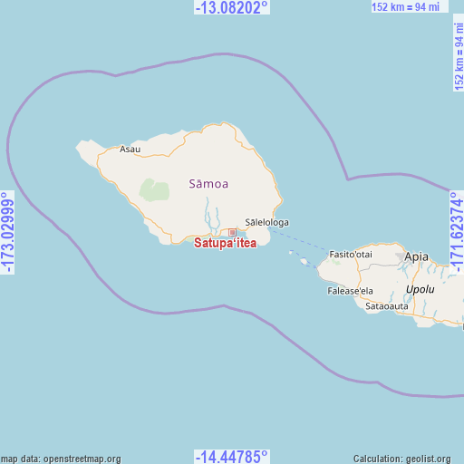 Satupa‘itea on map