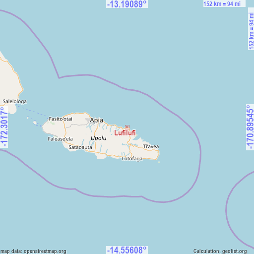 Lufilufi on map