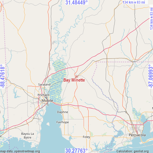 Bay Minette on map