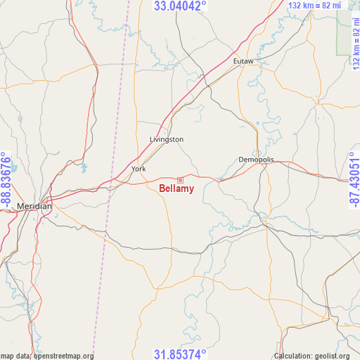 Bellamy on map