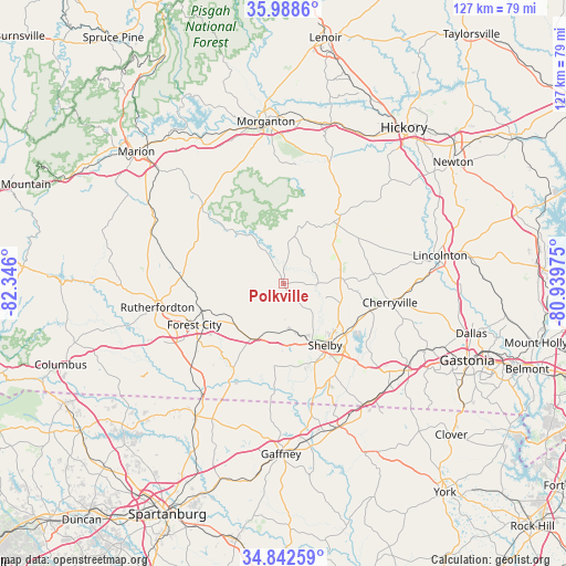 Polkville on map