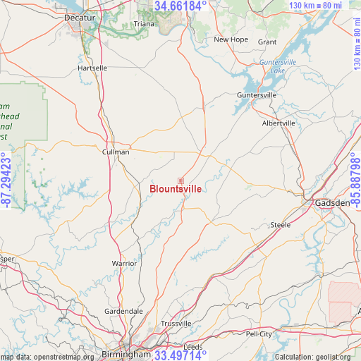 Blountsville on map