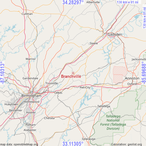 Branchville on map