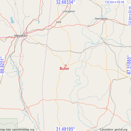 Butler on map