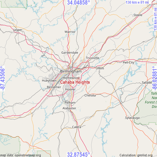 Cahaba Heights on map