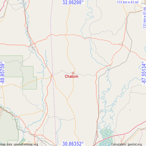 Chatom on map