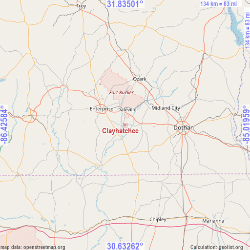 Clayhatchee on map