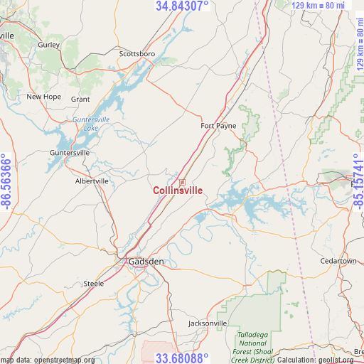 Collinsville on map