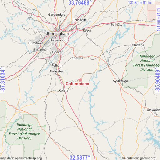 Columbiana on map