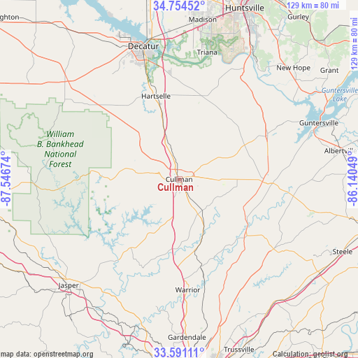 Cullman on map