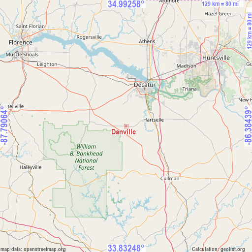 Danville on map